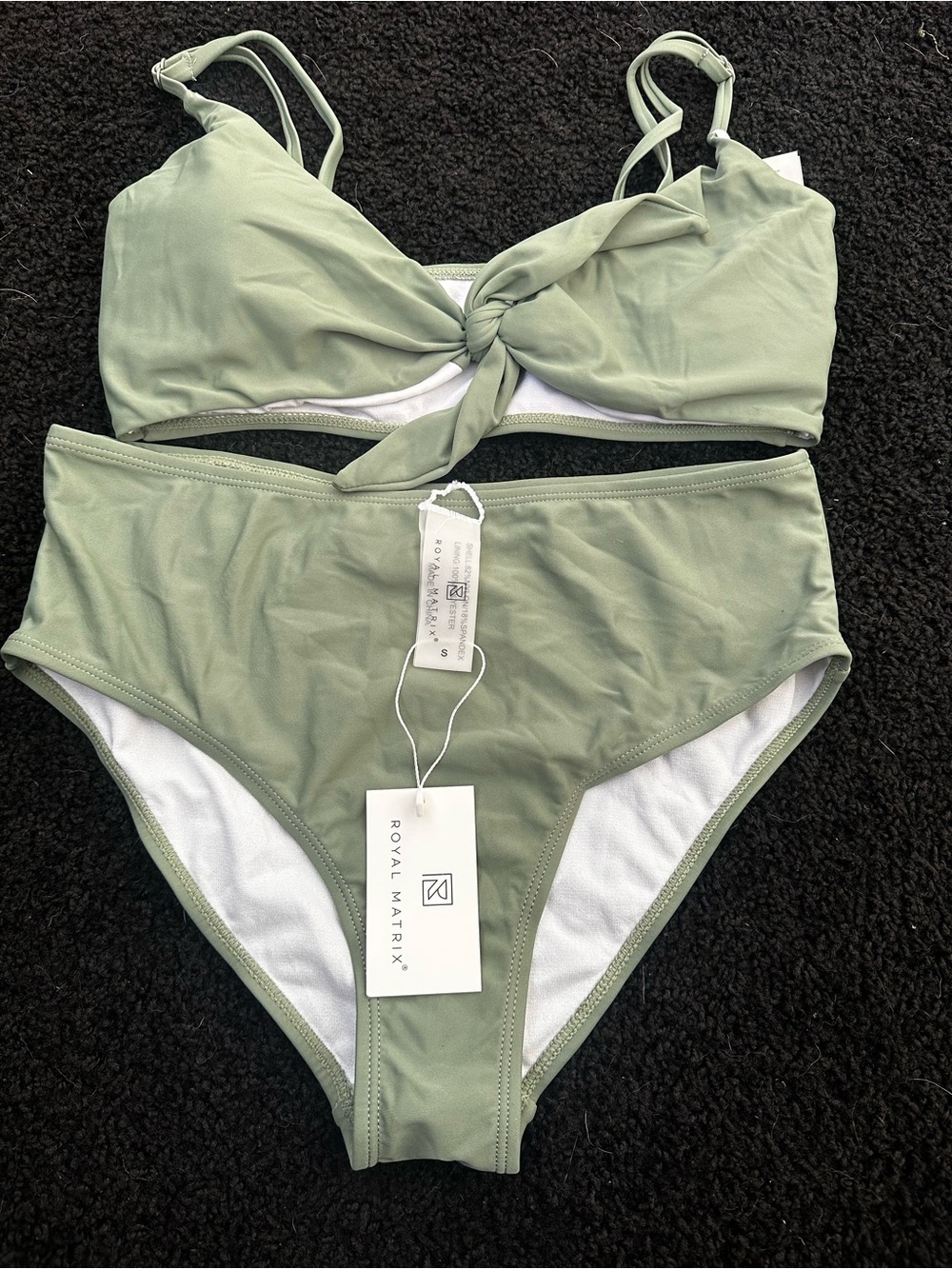 Matix Sage Green Bikini Set with Knot Detail